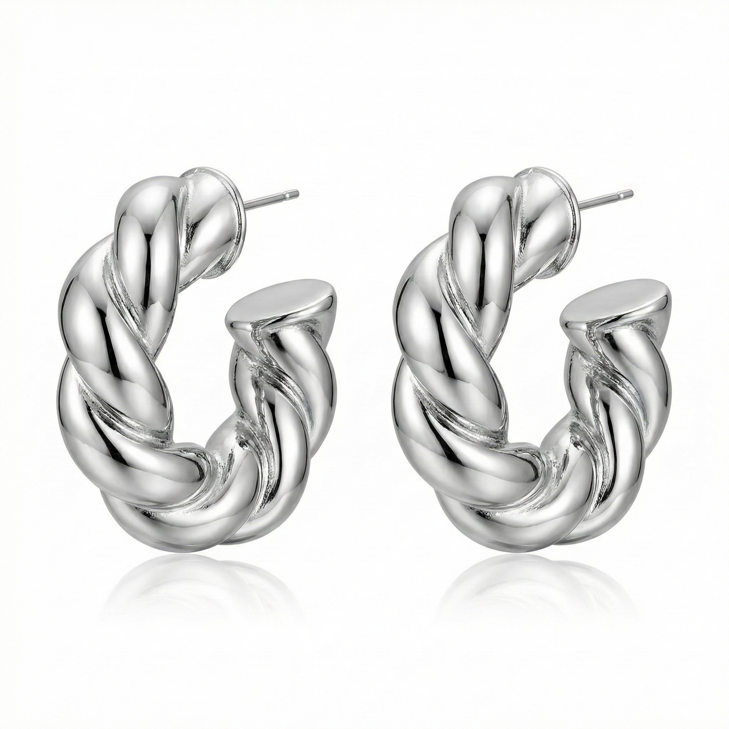 chunky twist hoop earrings - twisted rope hoop earrings - rope twist hoop earrings - silver twist hoop earrings - chunky silver hoop earrings - braided hoop earrings - twisted hoop earrings silver - statement twist hoop earrings - medium twist hoop earrings - chunky rope hoop earrings