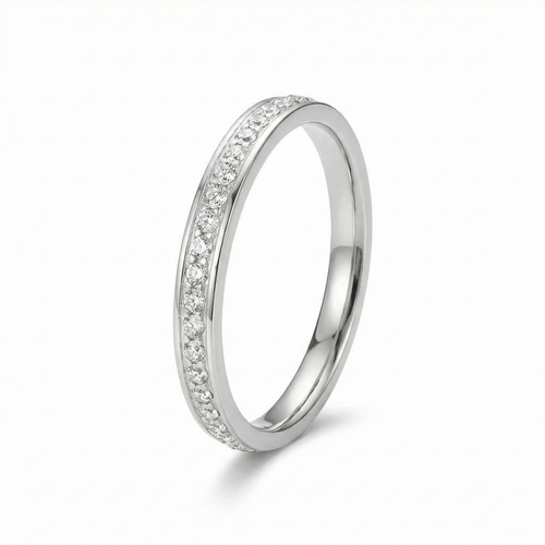 channel set half eternity ring - channel set eternity band - half eternity ring - half band eternity ring - channel set band ring - slim eternity ring - stacking band ring - minimalist silver ring - channel set wedding band - sparkling band ring