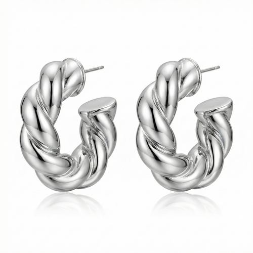 chunky twist hoop earrings - twisted rope hoop earrings - rope twist hoop earrings - silver twist hoop earrings - chunky silver hoop earrings - braided hoop earrings - twisted hoop earrings silver - statement twist hoop earrings - medium twist hoop earrings - chunky rope hoop earrings