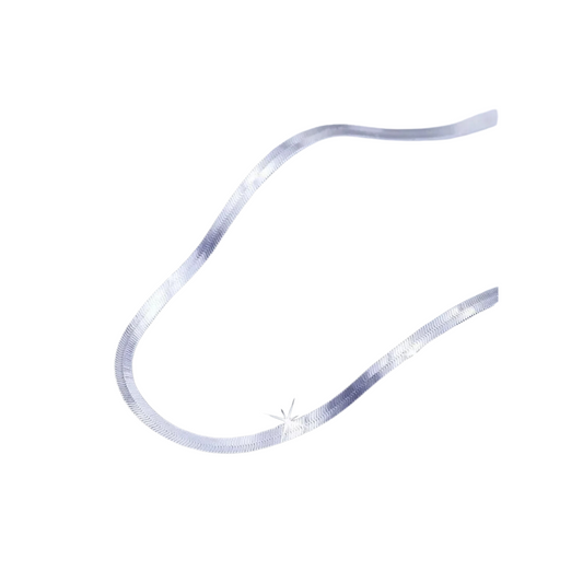 herringbone chain necklace - herringbone necklace - silver herringbone necklace - snake chain necklace - silver snake chain necklace - flat snake chain necklace - flat chain necklace - sleek chain necklace - minimalist chain necklace - layering chain necklace