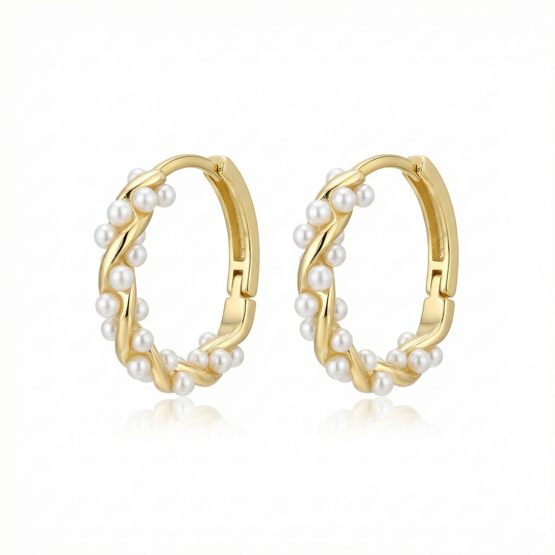 pearl huggie hoop earrings - gold pearl huggie earrings - pearl huggie earrings - pearl cluster hoop earrings - pearl cluster huggie earrings - mini pearl huggies - small pearl hoop earrings - dainty pearl hoop earrings - pearl hoop earrings gold - pearl huggie earrings gold