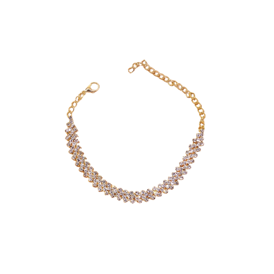 tennis anklet - crystal tennis anklet - rhinestone anklet - sparkly anklet - diamante anklet - gold tone anklet - ankle bracelet - dainty tennis anklet - crystal ankle bracelet - gold sparkle anklet